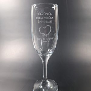 Egyedi gravírozott pezsgős pohár 190ml