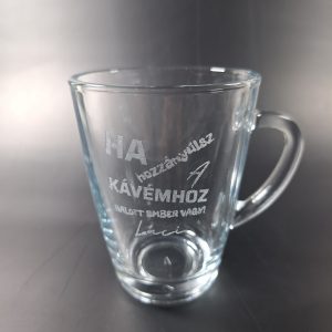 Egyedi gravírozott üveg bögre 300ml