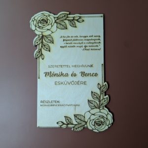 Egyedi Gravírozott Fa Esküvői Meghívó